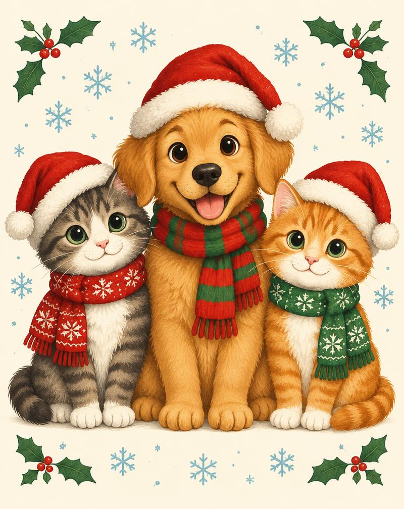 The Christmas Pet Family
